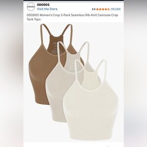 ODODOS Women's Crop Tank Tops 3-Pack